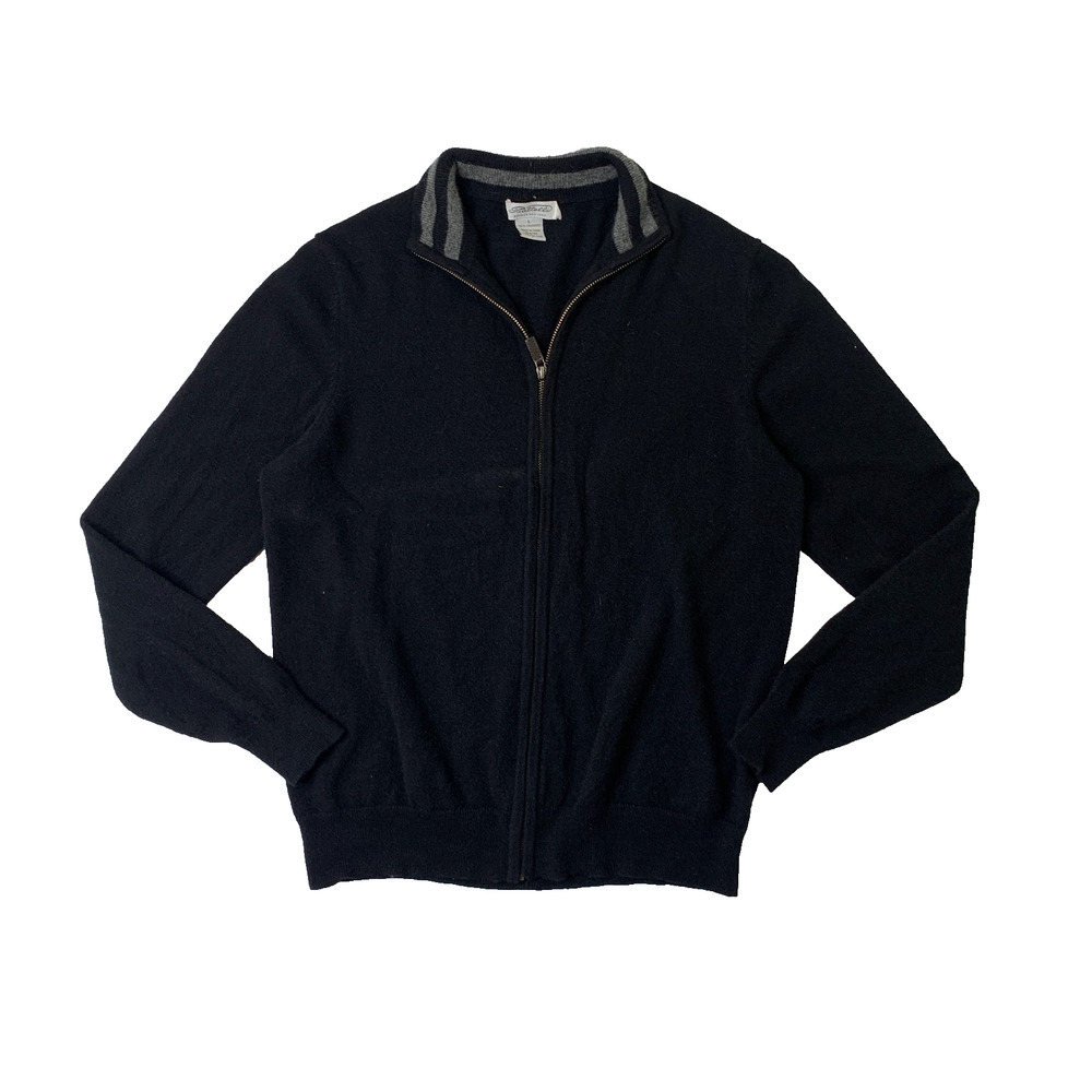 Vintage Piattelli Sweater Mens Large Cashmere Full Zip Cardigan Barneys New York